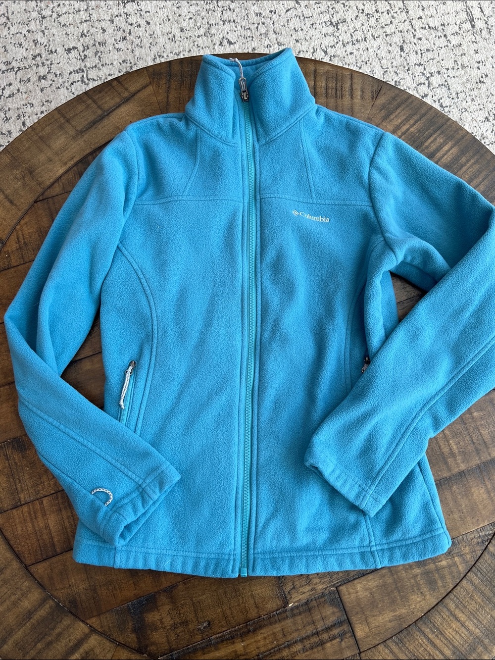 Columbia women’s Bright Teal Blue Full-Zip Fleece Jacket